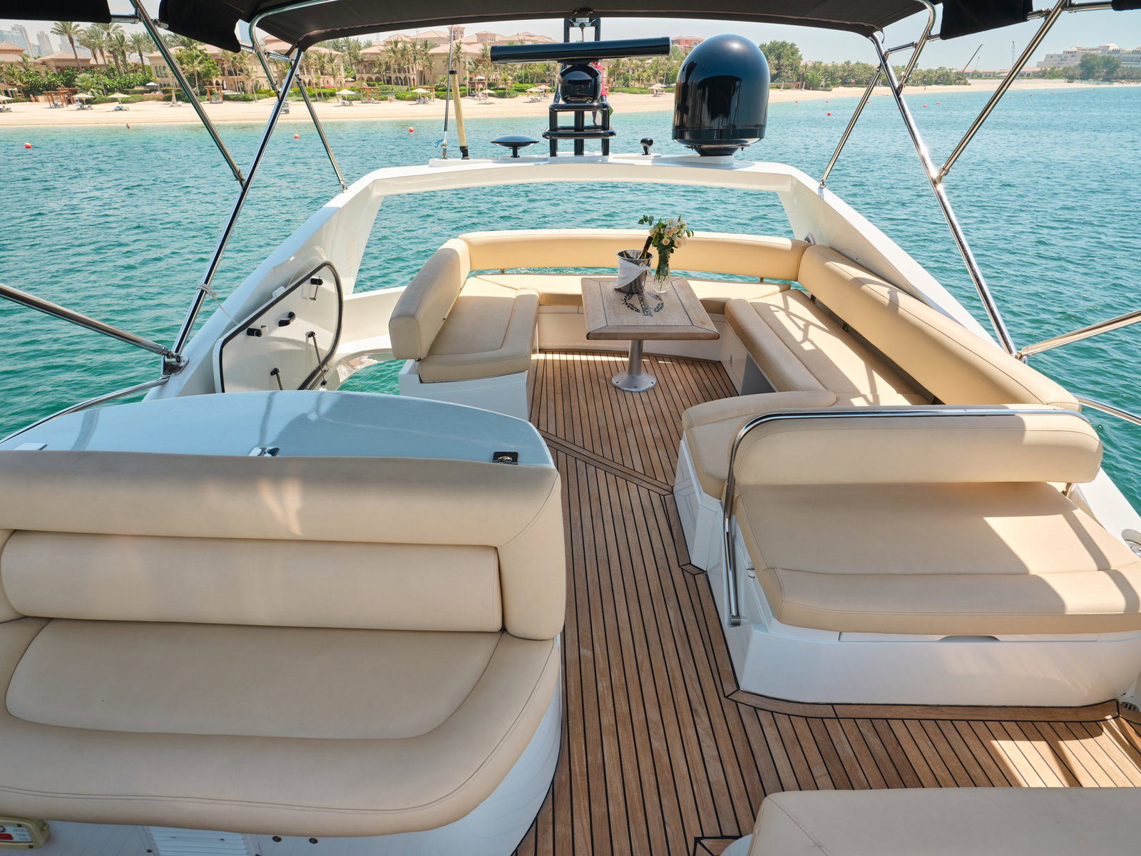 Sunseeker Satoshi 70 outdoor deck seating with teak flooring