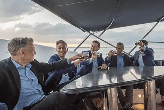 Corporate yacht event in Dubai with guests